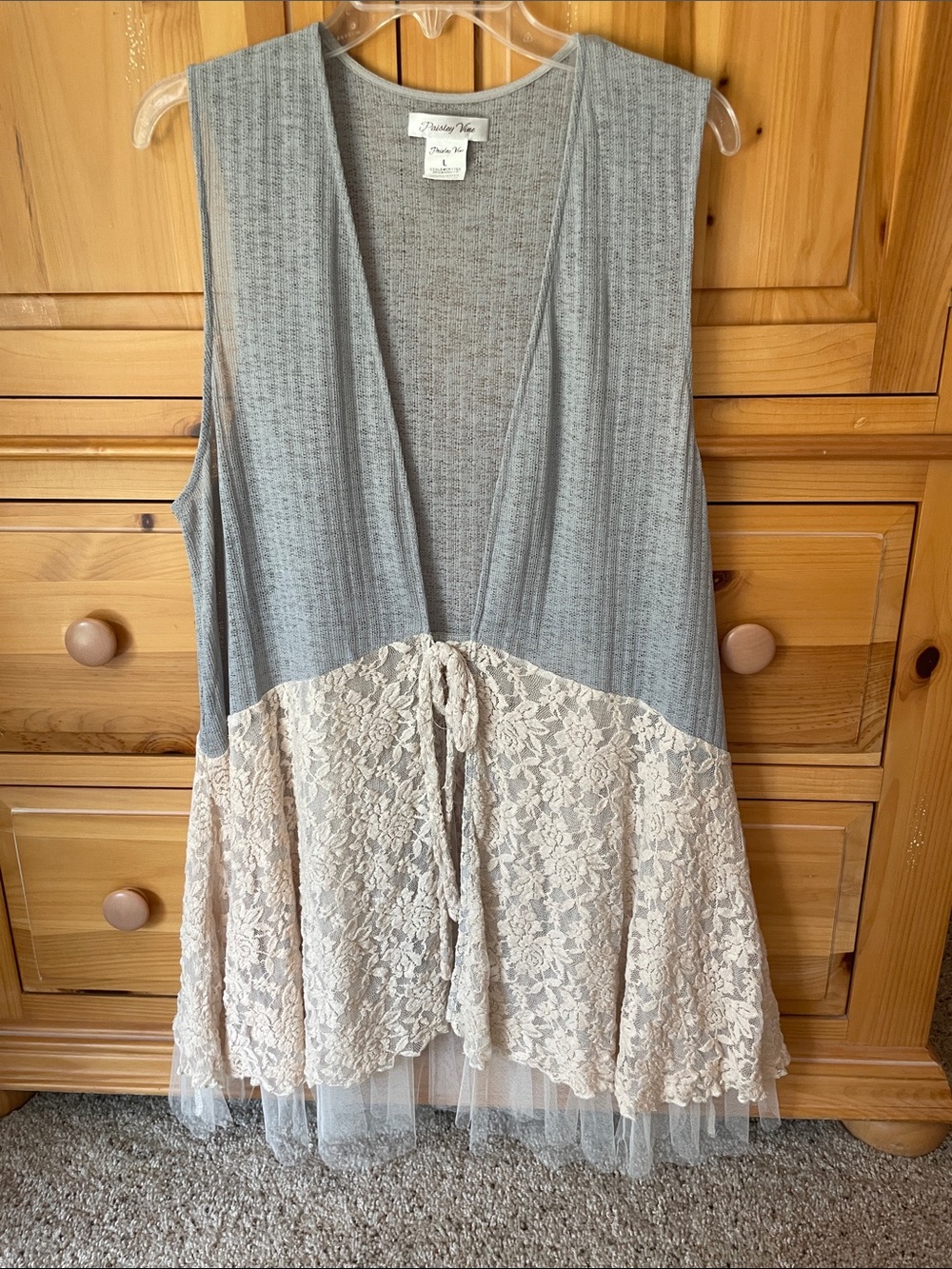 Paisley Vine lace and tulle cardigan/vest